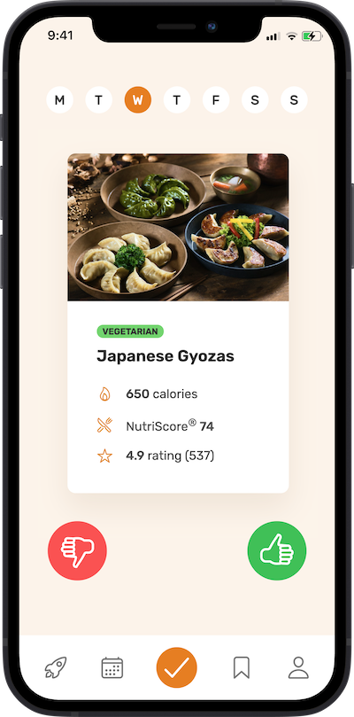 meal approving app screen